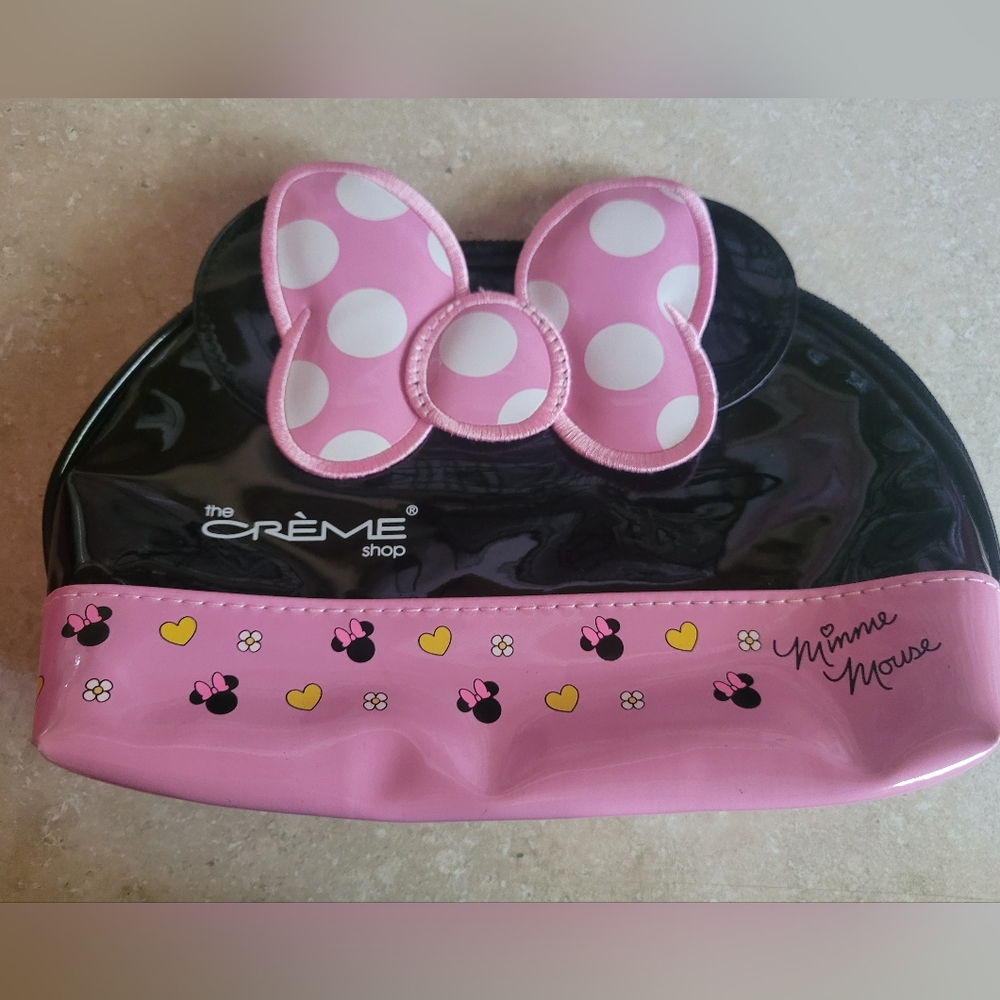 The Crème Shop Minnie Mouse Pink and Black Cosmetic Bag